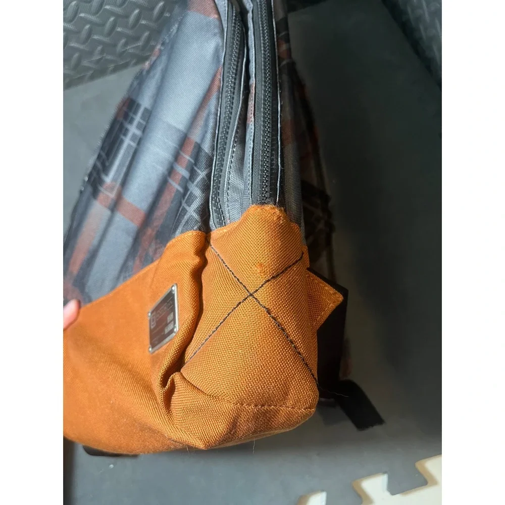 OGIO Covert Backpack Mens OS Orange Gray Plaid Style 111066 Laptop Tech Bag